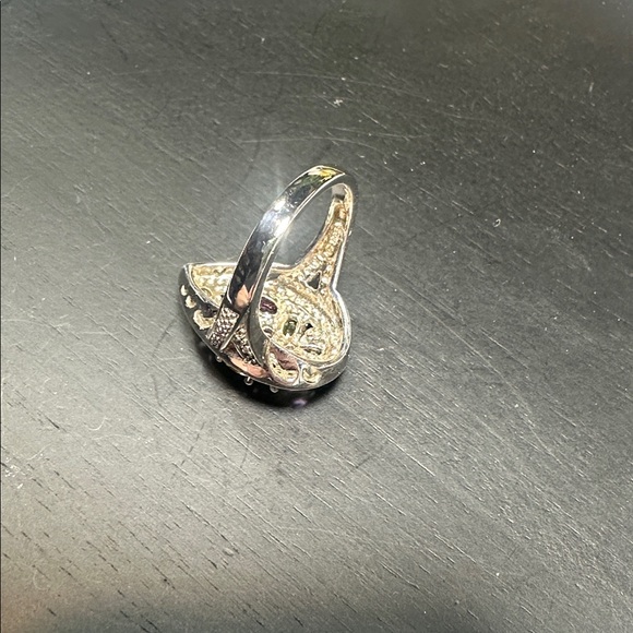 Ross Simons Ring 925 Sterling Silver Amethyst gemstones vintage - Picture 8 of 10